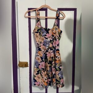 TRIXXI Stretch Zippered Sleeveless Sweatheart Neckline Mini Fit + Flare Dress